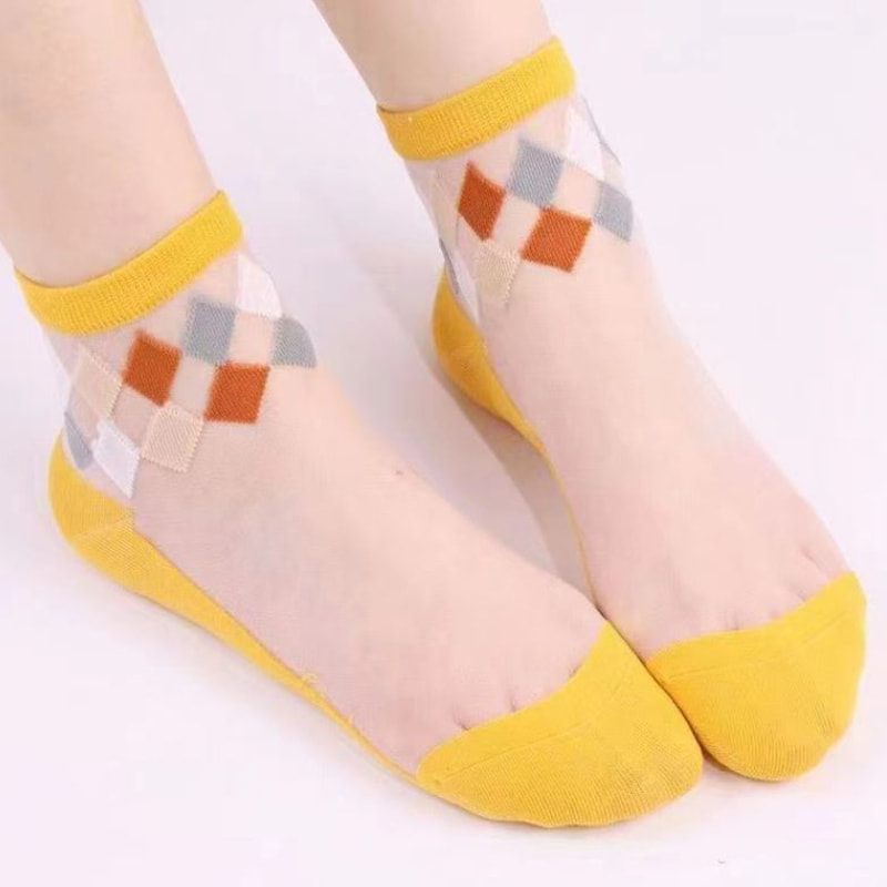 Kesä ohuet lasisukat Lasten seksikäs puuvillasukat
