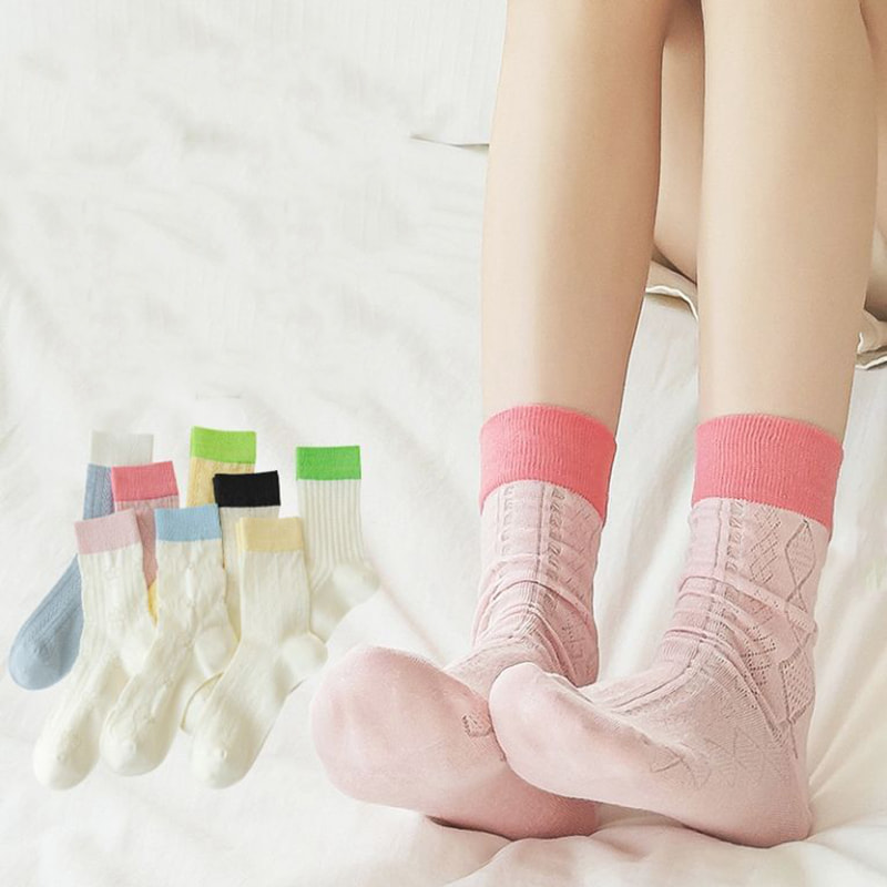 Diamond -muotoinen Naisten tilkkutähti Summer Hollow Mesh Breatble Mid Tube Sukat Diamond -muotoinen Naisten tilkkutähti Summer Hollow Mesh Breatble Mid Tube Sukat